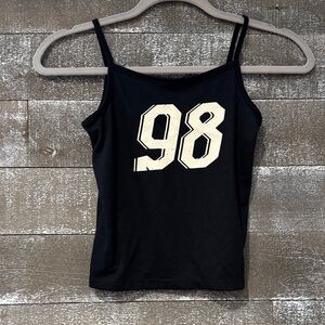 Art Class Black Tank Top with White '98' Graphic
